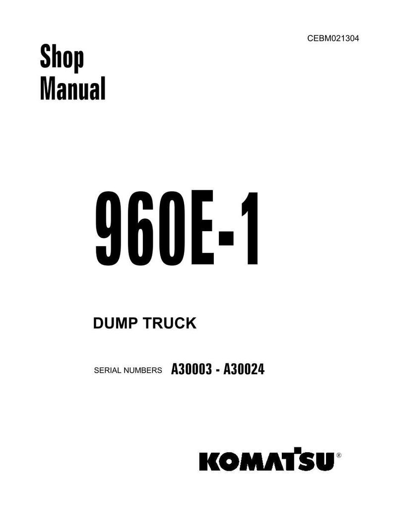 Komatsu 960E-1 Dumper Servicehandbok Reparation Verkstad PDF Ladda ner bild 3