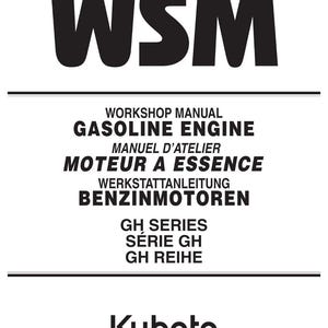 Kubota Gasoline Engine GH Series Workshop Manual | Instant PDF Download image 1