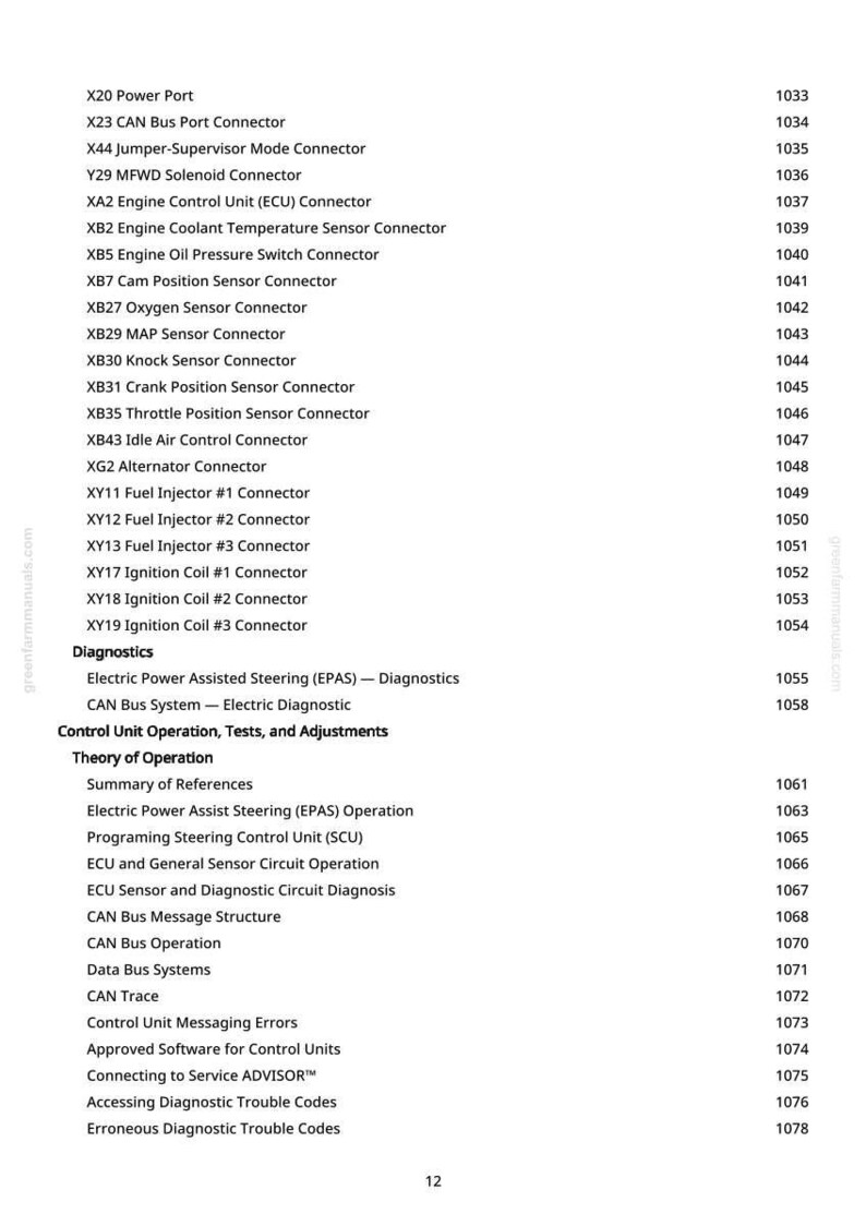 May include: A white page with a list of automotive diagnostic terms and their corresponding page numbers. Terms include connectors, sensors, and diagnostic procedures. The text is in black.