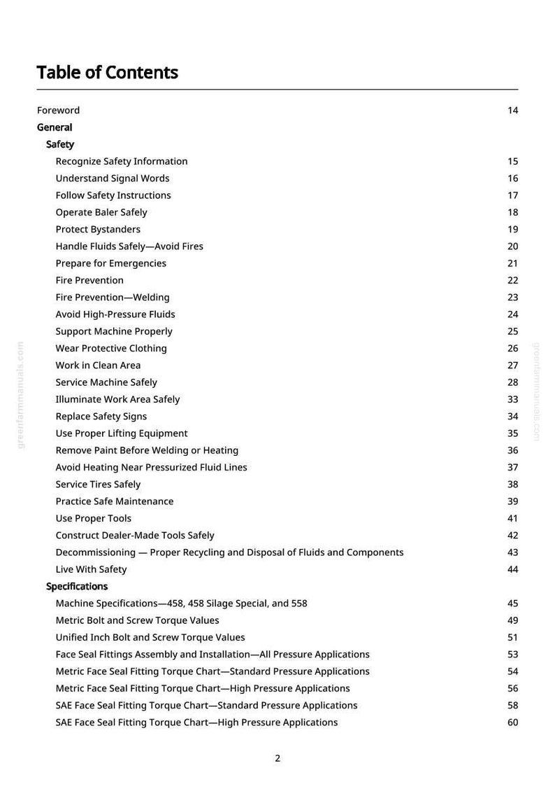 Puede incluir: Una p&aacute;gina blanca titulada "Tabla de Contenidos" de un manual. La tabla enumera temas de seguridad como "Reconocer la informaci&oacute;n de seguridad", "Prevenci&oacute;n de incendios" y "Mantener la m&aacute;quina de forma segura".