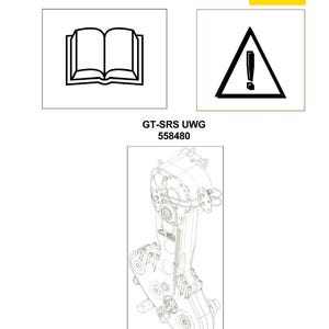 Op de afbeelding: Technische tekening van een mechanisch onderdeel, gelabeld GT-SRS UWG 558480, met een gedetailleerde lijntekening. De afbeelding bevat waarschuwingssymbolen en het logo GKN Walterscheid Getriebe GmbH.
