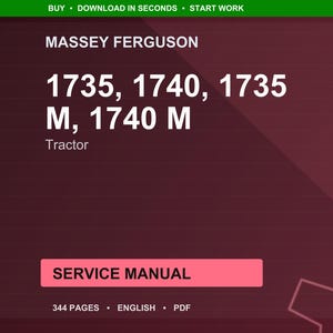 Massey ferguson 1735 1740 M Tractor Service Manual PDF | Workshop Repair | Instant Download image 1