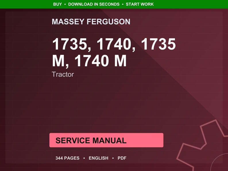 Massey ferguson 1735 1740 M Tractor Service Manual PDF | Workshop Repair | Instant Download image 1