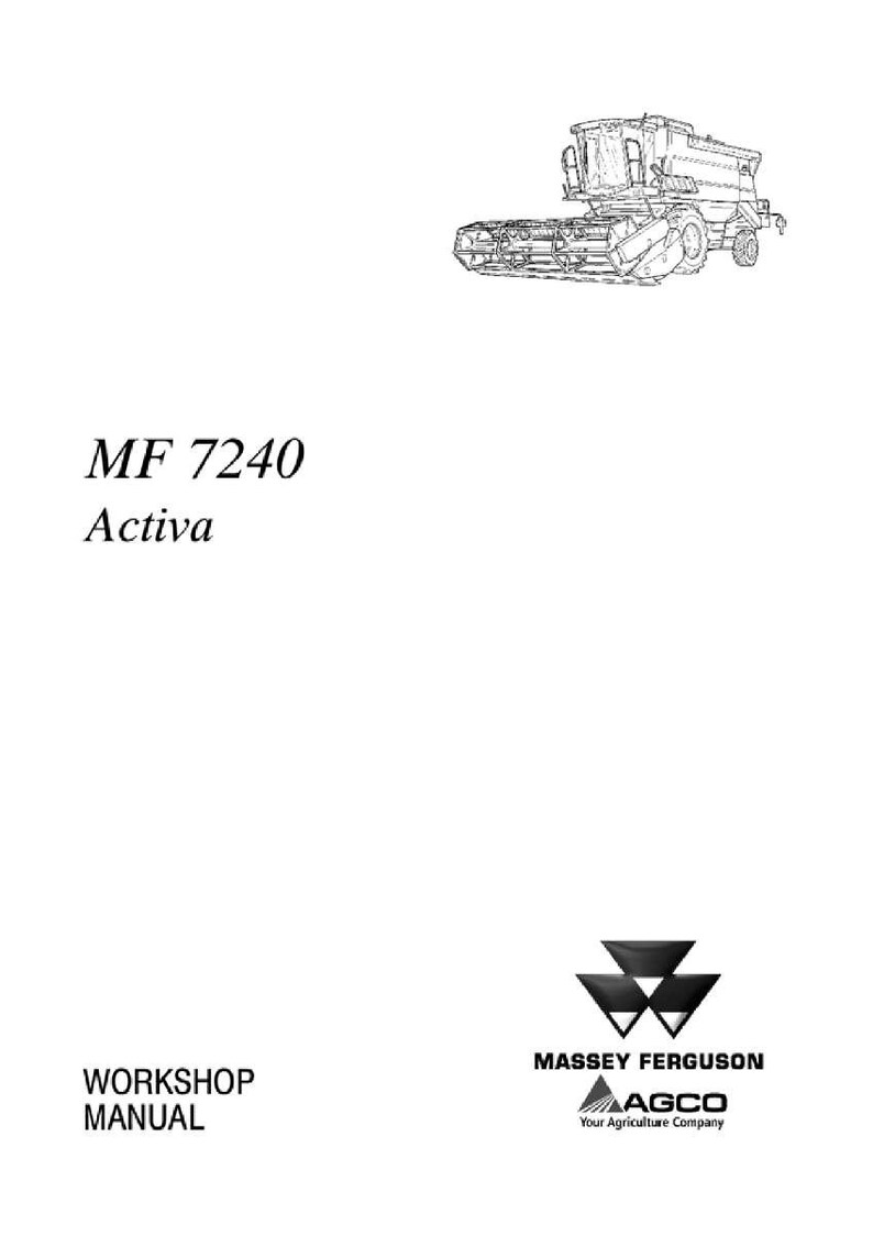 Puede incluir: Un dibujo lineal en blanco y negro de una cosechadora. El texto "MF 7240 Activa" est&aacute; encima de las palabras "MANUAL DE TALLER". Tambi&eacute;n est&aacute;n presentes los logotipos de Massey Ferguson y AGCO.