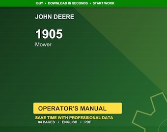 John Deere 1905 Mower Operator Manual PDF | Owners Guide | Instant Download