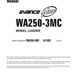 Komatsu WA250-3MC Hjullastare Servicemanual Reparation Verkstad PDF Ladda ner bild 3