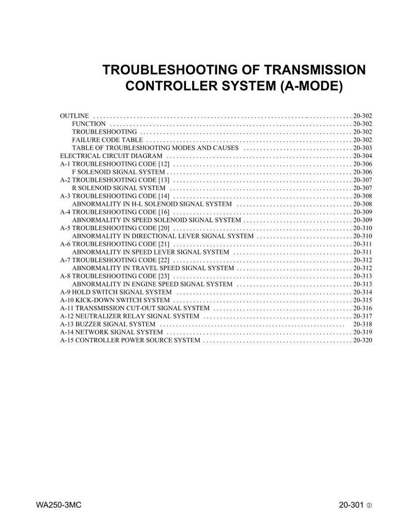 Komatsu WA250-3MC Hjullastare Servicemanual Reparation Verkstad PDF Ladda ner bild 6