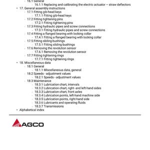 Manual de servicio para la cosechadora Massey Ferguson 7380 7382 Centora con nivelación automática (PDF) / Reparación de taller / Descarga instantánea imagen 11