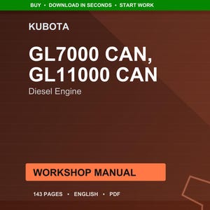 Kubota Gl7000 gl11000 kan dieselmotor verkstadsmanual PDF | Service och reparation | Direkt nedladdning bild 1