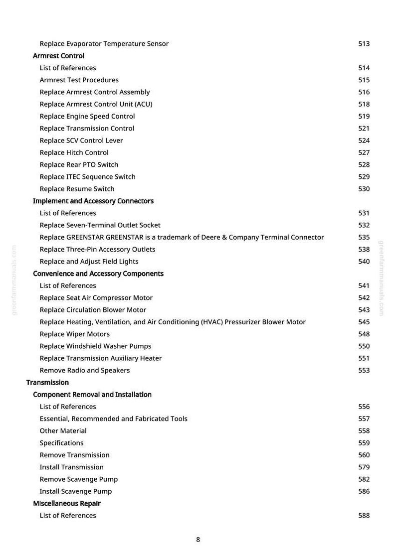John Deere 8230T, 8330T, 8430T Tractor Repair Manual Pdf | Service Workshop | Instant Download image 10