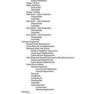 Manual de servicio en PDF para el cabezal Draper Massey Ferguson 5200 Xxxxxxxxxchdw1999 y modelos anteriores / Reparación en taller / Descarga instantánea imagen 3