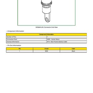 May include: Technical diagram of a connector end view, labelled N55664-UN. The image includes a detailed component diagram with information on pins, connection points, and harness details. The colour of the circuit is black.