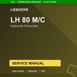 Liebherr Lh80m lh80c Hydraulic excavator Service Manual PDF | Workshop Repair | Instant Download image 1