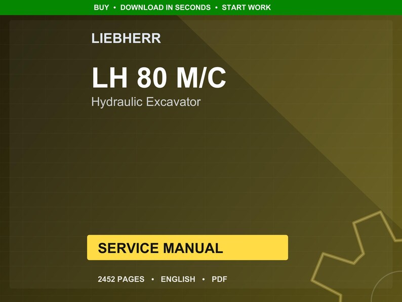 Liebherr Lh80m lh80c Hydraulic excavator Service Manual PDF | Workshop Repair | Instant Download image 1