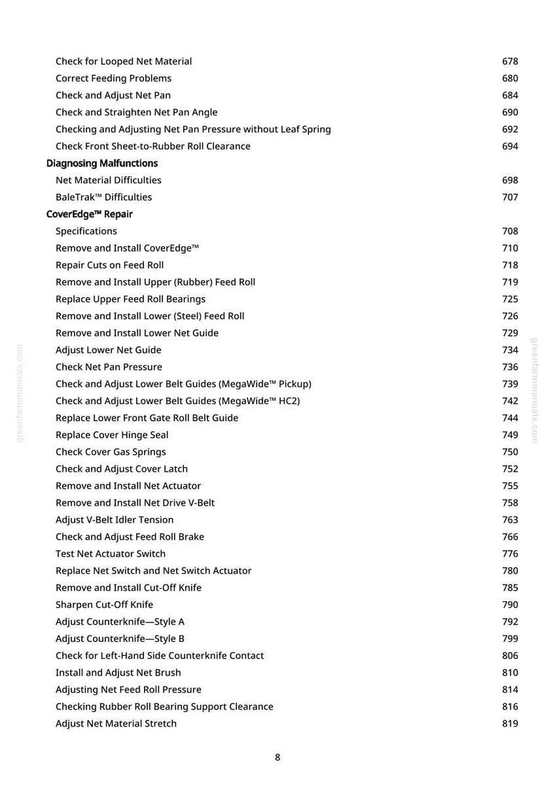 Teknisk manual för John Deere 450 M, 450 M förskärare och 550 M balpress i PDF-format | Direkt nedladdning bild 9
