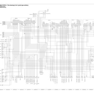 May include: A detailed electric wiring diagram (Type B) for a 4-port type vehicle, printed on white paper. The diagram features numerous lines, symbols, and text labels, illustrating the vehicle's electrical system. The diagram includes the text "ELECTRIC WIRING DIAGRAM (TYPE B)".