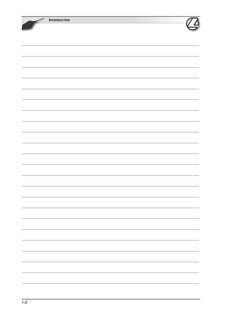 May include: A white, lined notebook page with the word "INTRODUCTION" at the top and the number "1-2" at the bottom. A black graphic of a graduation cap is in the upper left corner, and a logo is in the upper right corner.