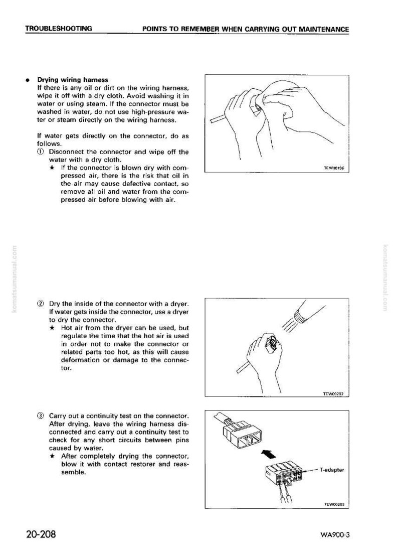 Komatsu WA900-3 Hjullastare Servicemanual Reparation Verkstad PDF bild 6