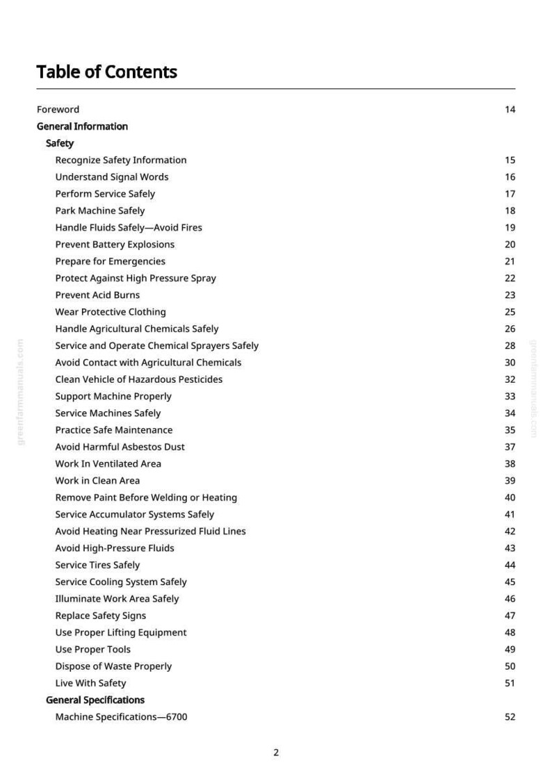Teknisk manual för John Deere 6700 självgående spruta i PDF-format | Direkt nedladdning bild 3