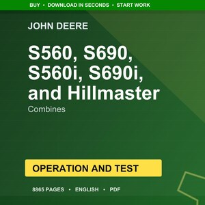 John Deere S560, S690, S560i, S690i och Hillmaster kombinerar drift och test-PDF | Direktnedladdning bild 1
