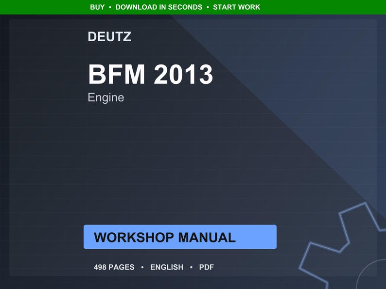 Deutz Bfm 2013 Motor Werkstatt-Handbuch PDF | Service Reparatur | Sofort Download Bild 1