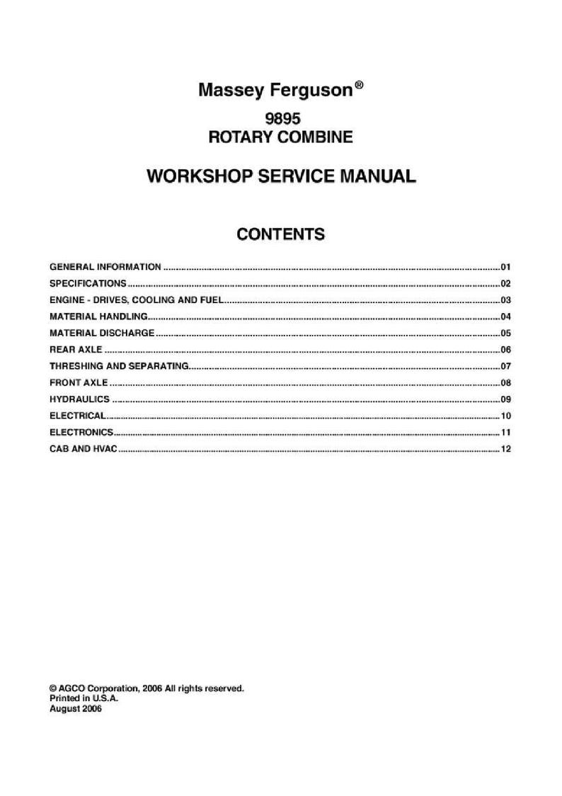 Manual de servicio para cosechadora rotativa Massey Ferguson 9895, números de serie hsc8101-Htc8999, en formato PDF / Reparación en taller / Descarga instantánea imagen 2