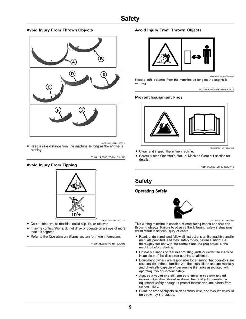 Manual de operación de la segadora John Deere Z335e Ztrak, Z355e Ztrak en formato PDF / Guía del propietario / Descarga instantánea imagen 9