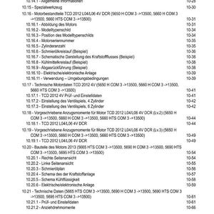 May include: A detailed table of contents from a manual, featuring a list of technical specifications and procedures for engine maintenance and repair. The document includes sections on engine components, electrical systems, and tools, with page numbers for easy reference.