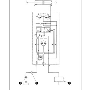 May include: Diagram of a hydraulic system with labels. The diagram includes a steering cylinder, hydraulic power pack, filter, and hydraulic pump. The text "SECTION 5" is at the top. The diagram is in black and white.