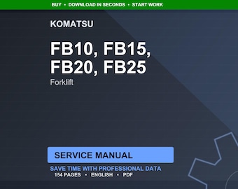 Komatsu FB10-2 FB10S-2 FB15-2 FB15S FB20 FB20S FB25 FB25S Electric Lift Truck Electrical System Service Manual Repair Workshop Pdf Download