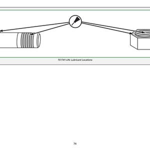 May include: Diagram showing a bolt and nut with arrows indicating lubricant locations. The bolt has a cylindrical body and a hexagonal head. The nut is also hexagonal. Text at the bottom reads "TS1741-UN: Lubricant Locations".