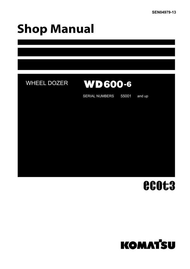 May include: A shop manual with the title "Shop Manual" at the top. The manual includes the text "Wheel Dozer WD600-6" and "Serial Numbers 55001 and up". The Komatsu logo is at the bottom.