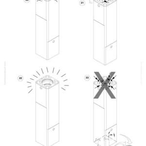 May include: Diagram of a rectangular metal component with detailed instructions. The image includes measurements, arrows, and symbols indicating assembly steps. Text includes "EU - P600" and "US - 360". The component's height is approximately 7.75 inches.