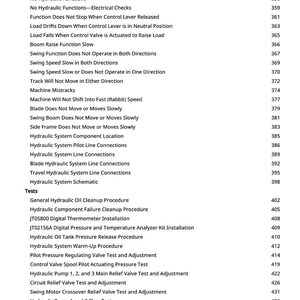 May include: A diagnostic information and tests document with a white background. The text includes headings like "Diagnostic Information" and "Tests", followed by lists of potential issues and procedures, with corresponding page numbers.