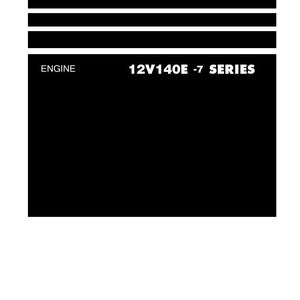 May include: A white Shop Manual with black text. The manual includes the text "ENGINE" and "12V140E -7 SERIES". The Komatsu logo is at the bottom. The document is labeled SEN06656-11.