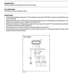 May include: Diagram from a manual detailing the POS.SENS.C.C. alarm system, including a wiring schematic and troubleshooting steps. Text includes "FLASH CODE:21" and "ECU RESPONSE".