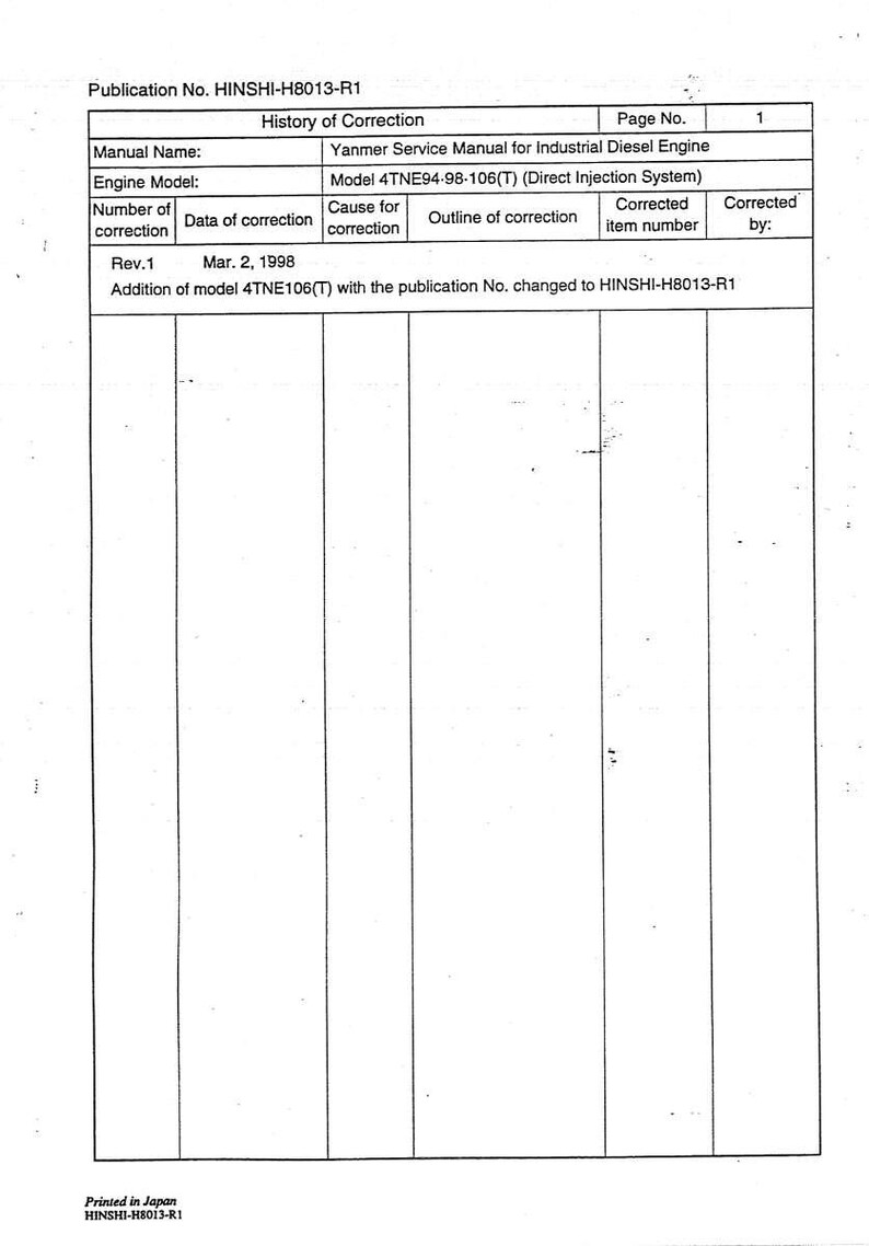 Yanmar 4Tne94 4tne98 4tne106 Onderhoudshandleiding motor, pdf | Werkplaatsreparatie | Direct downloaden afbeelding 3