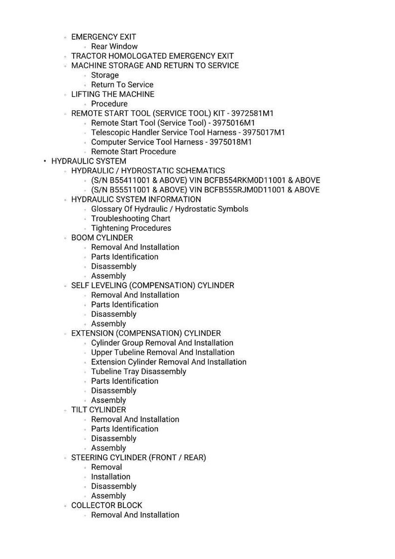 Massey Ferguson TH 7035RC 7035XRC 7035BRC Stage 5 Teleskoplastare Servicemanual PDF | Verkstadsreparation | Direktnedladdning bild 4