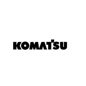 May include: A white background with the black word "KOMATSU" in a bold, sans-serif font. Below the logo, the text "DATAKOM" and address information are printed in a smaller font. The text "Printed in U.S.A. 12/2001" is at the bottom.
