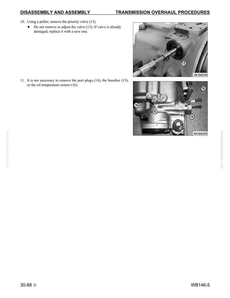 Puede incluir: Diagrama t&eacute;cnico de un manual que muestra los procedimientos de desmontaje y montaje de una transmisi&oacute;n. La imagen incluye vistas de cerca de los componentes con etiquetas e instrucciones. El texto incluye "DESMONTAJE Y MONTAJE" y "PROCEDIMIENTOS DE REVISI&Oacute;N DE LA TRANSMISI&Oacute;N".