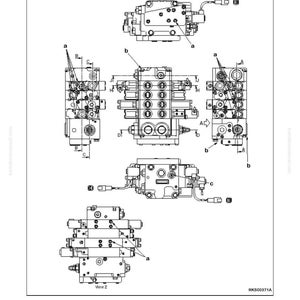 K&ouml;nnte beinhalten: Diagramm eines Regelventils, bezeichnet als "Super High-Flow", mit mehreren Ansichten und detaillierten Anmerkungen. Das Diagramm enth&auml;lt verschiedene Komponenten, die mit Buchstaben und Ma&szlig;en gekennzeichnet sind, und ist eine technische Illustration.