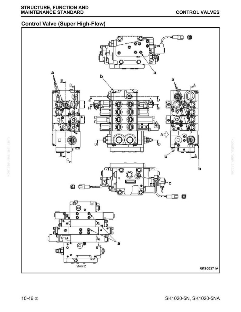 K&ouml;nnte beinhalten: Diagramm eines Regelventils, bezeichnet als "Super High-Flow", mit mehreren Ansichten und detaillierten Anmerkungen. Das Diagramm enth&auml;lt verschiedene Komponenten, die mit Buchstaben und Ma&szlig;en gekennzeichnet sind, und ist eine technische Illustration.