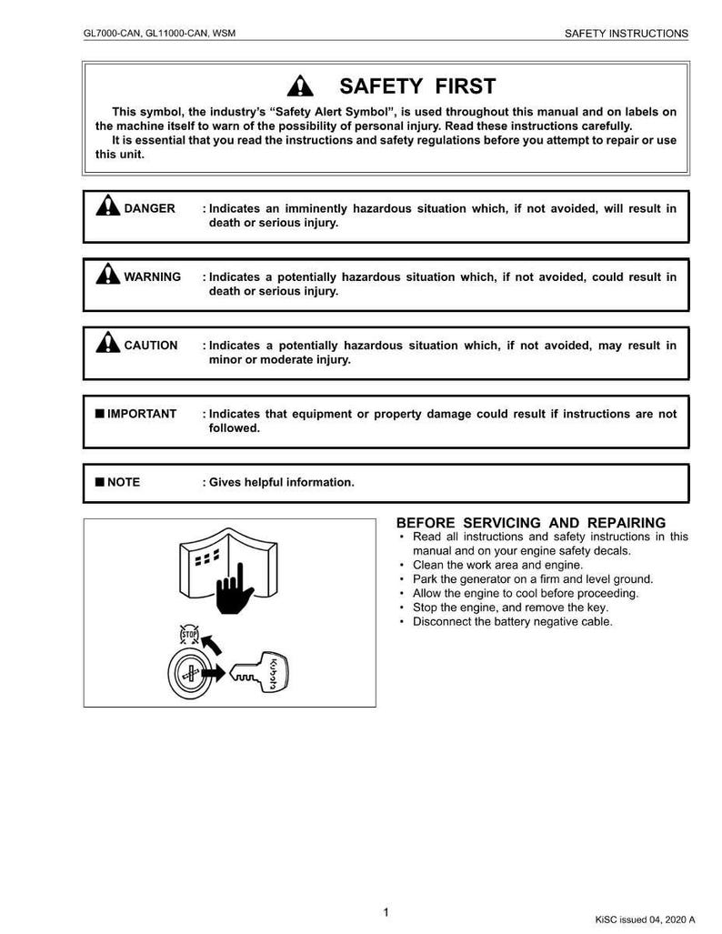 Kubota Gl7000 gl11000 kan dieselmotor verkstadsmanual PDF | Service och reparation | Direkt nedladdning bild 4