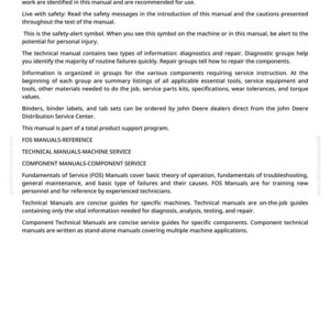 May include: A page from a technical manual with the title "Foreword". The text describes the manual's purpose, safety instructions, and types of information, including diagnostics, repair, and service instructions. The manual is for experienced technicians.