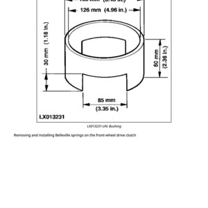 Op de afbeelding: Diagram van een bus met afmetingen in millimeters en inches. De bus is cilindrisch met een rechthoekige uitsparing. Afmetingen zijn onder meer 138 mm (5,43 inch) en 126 mm (4,96 inch) breed, 30 mm (1,18 inch) hoog en 60 mm (2,36 inch) hoog.