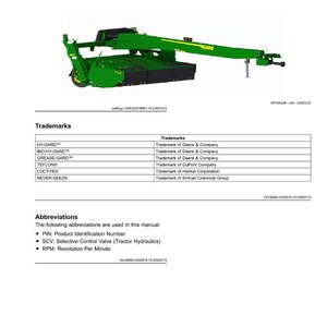 May include: A product view image of a green and black agricultural machine with a long, articulated arm. The image includes text such as "HY-GARD", "BIO-HY-GARD", and "TEFLON". The machine is likely used for agricultural purposes.