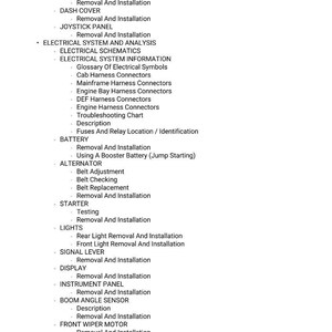 Puede incluir: Una lista detallada de procedimientos de reparaci&oacute;n automotriz, que incluye instrucciones de extracci&oacute;n e instalaci&oacute;n para varios componentes. El texto cubre temas como sistemas el&eacute;ctricos, luces y componentes del motor. El documento est&aacute; organizado con vi&ntilde;etas y subt&iacute;tulos.