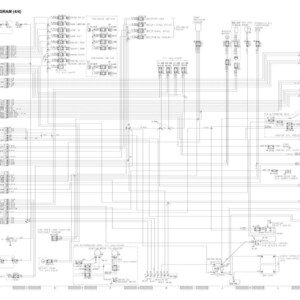 K&ouml;nnte beinhalten: Schwarz-wei&szlig; Schaltplan mit der Bezeichnung "ELECTRICAL CIRCUIT DIAGRAM (4/4)". Das Diagramm zeigt ein komplexes Netzwerk aus Linien, Komponenten und Text, wahrscheinlich f&uuml;r ein Fahrzeug oder eine Maschine, mit technischen Details.
