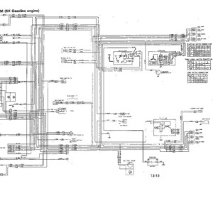 May include: A detailed wiring diagram for a 5K gasoline engine, with numerous lines, symbols, and text labels. The diagram is in black and white, showing the electrical connections and components of the engine.