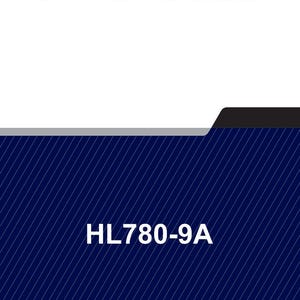 May include: A service manual with the text "SERVICE MANUAL" in large, bold, black letters at the top. Below, the text "HL780-9A" is displayed in white against a dark blue, diagonal-striped background.